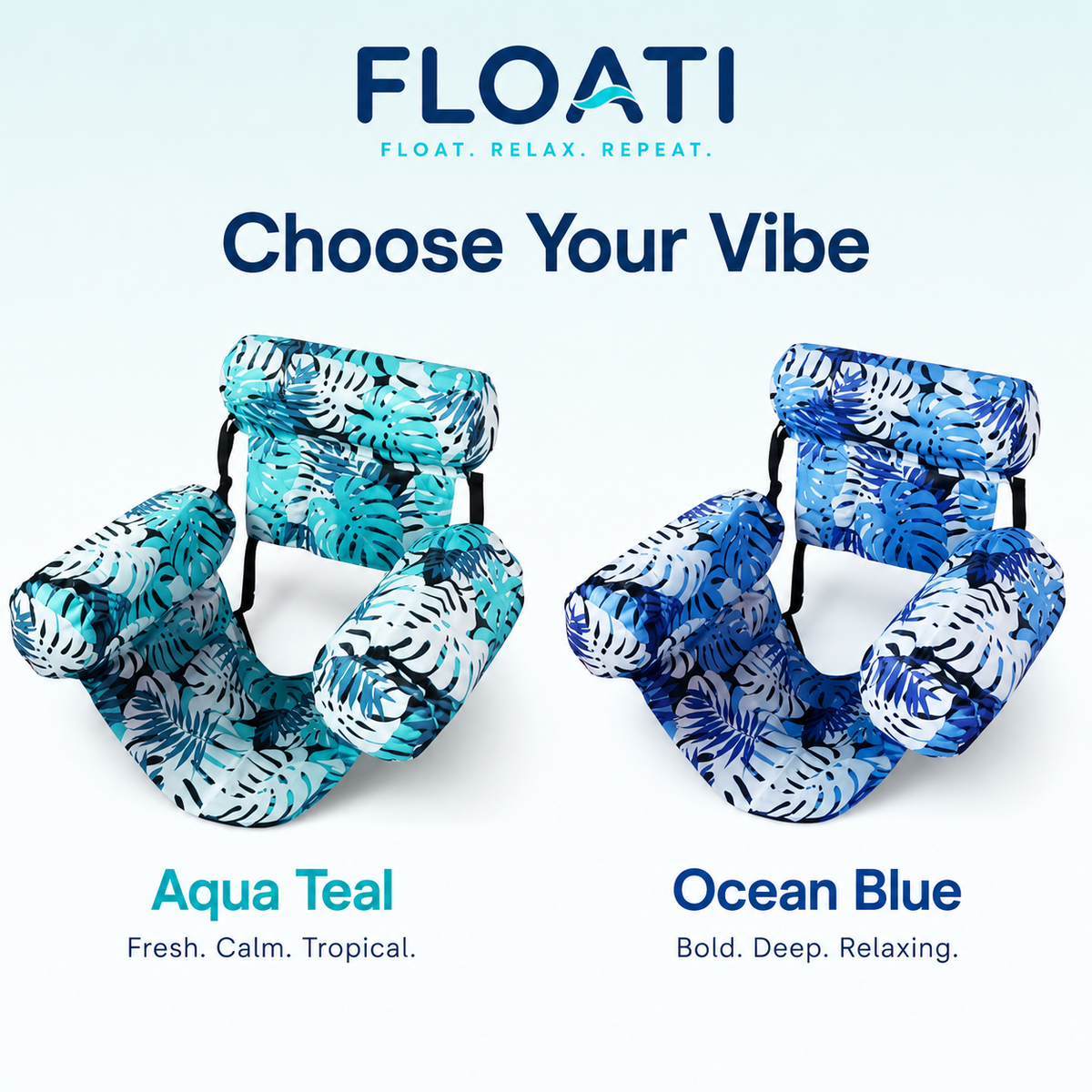FLOATI Aqua Teal and Ocean Blue pack options