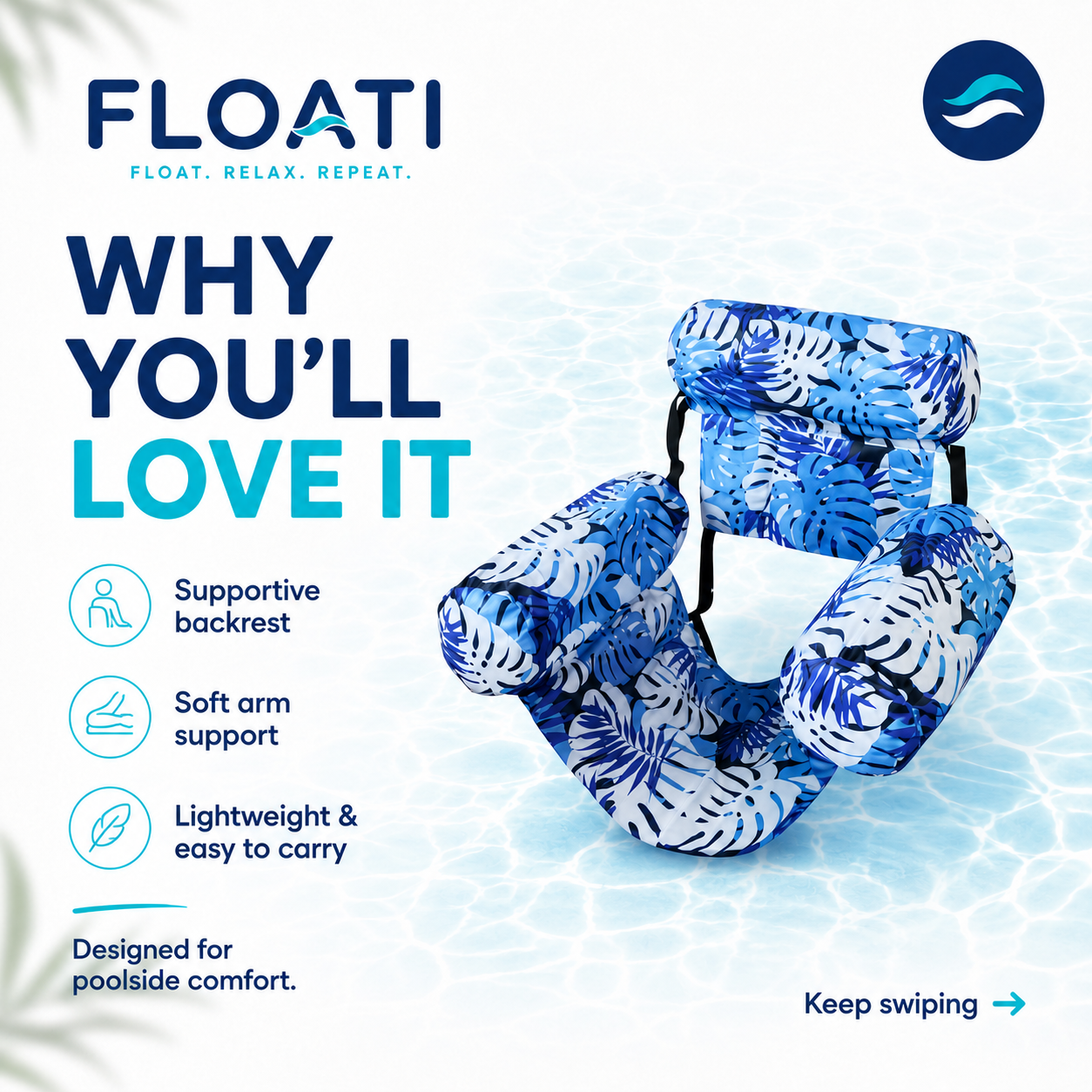 FLOATI™ Tropical Lounge Float