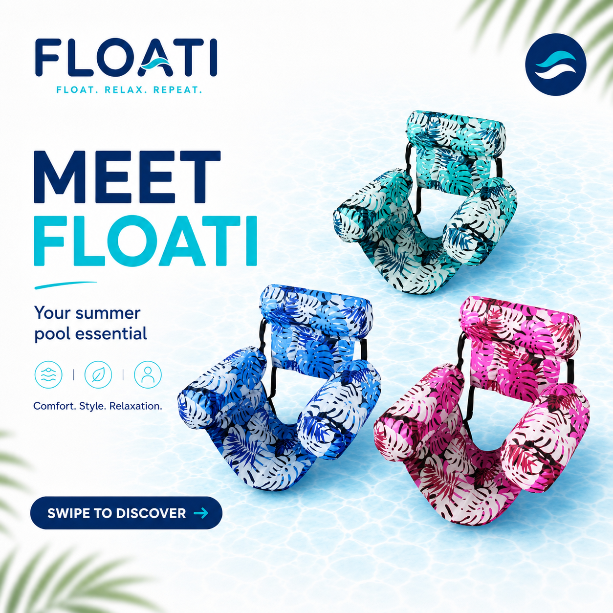 FLOATI™ Tropical Lounge Float — Float in Comfort