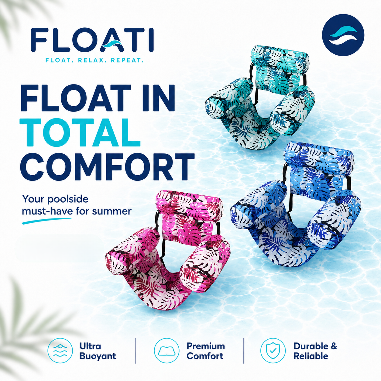 FLOATI™ Tropical Lounge Float — Float in Comfort