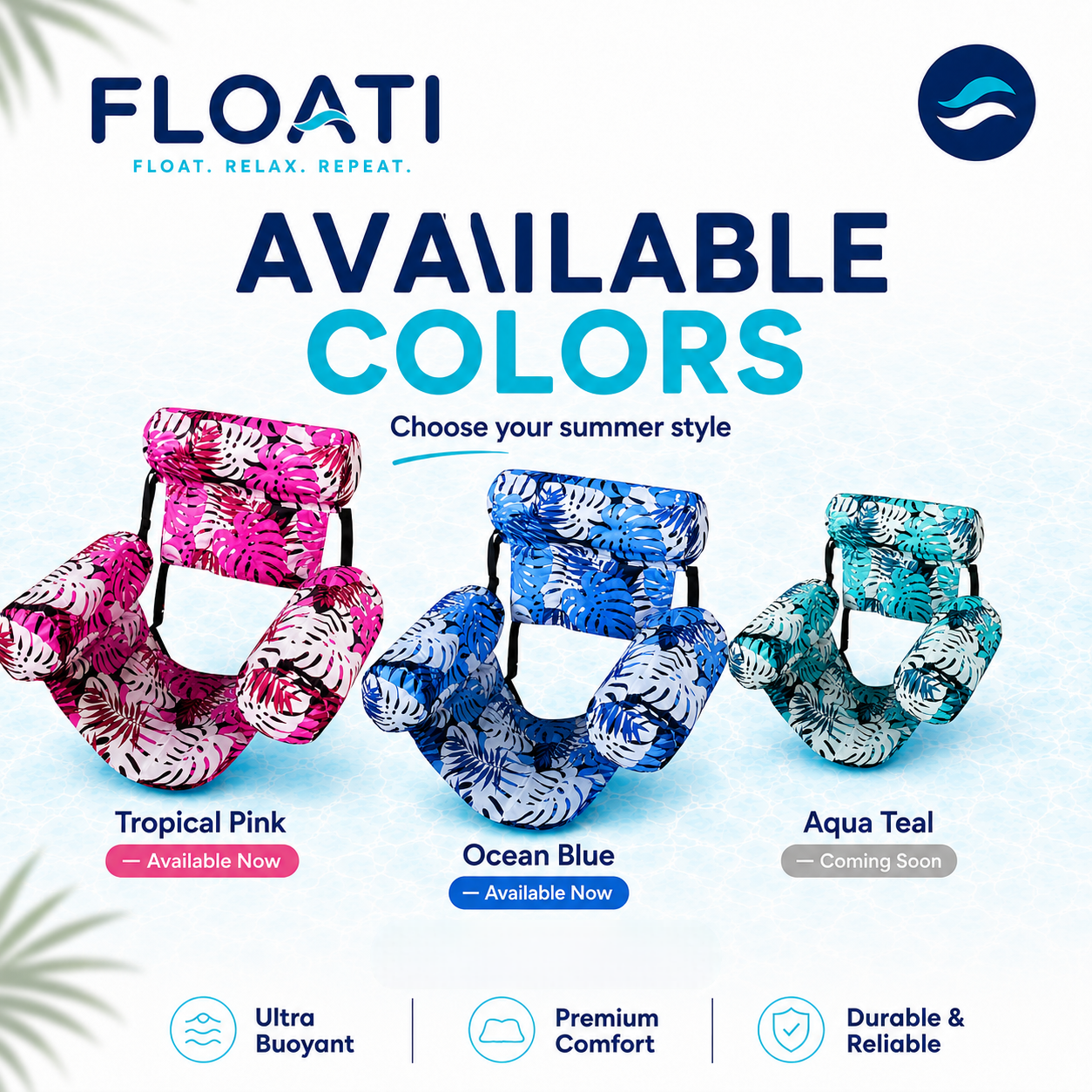 FLOATI™ Tropical Lounge Float — Float in Comfort