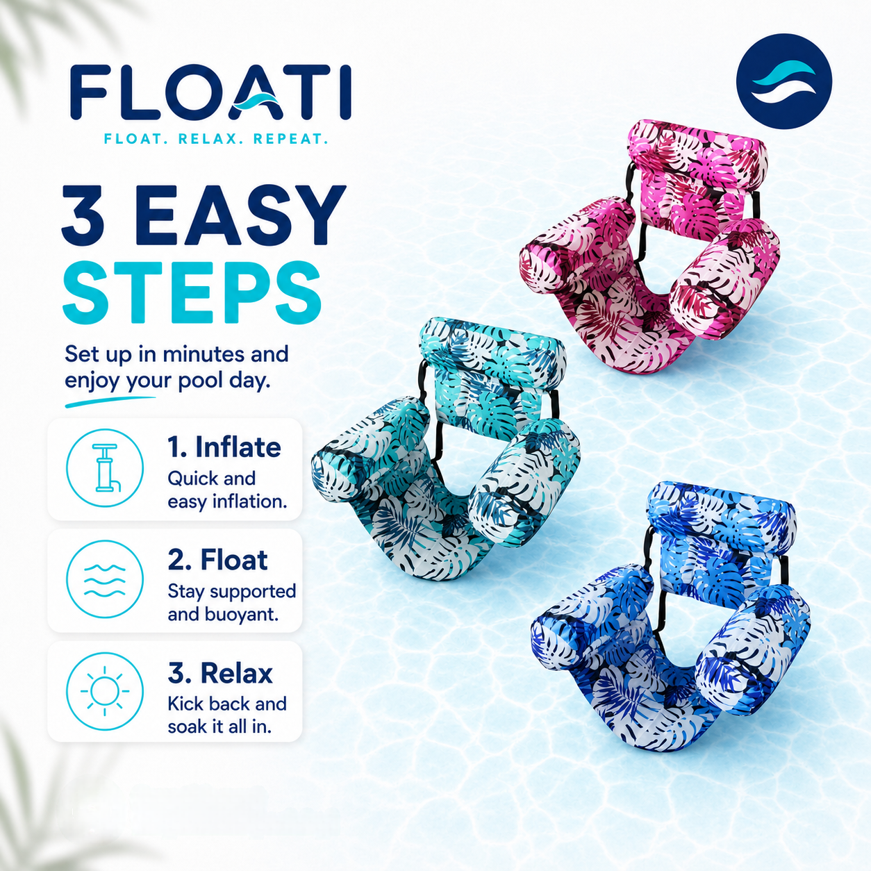 FLOATI™ Tropical Lounge Float — Float in Comfort